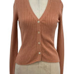 Aritzia Wilfred Manila Cardigan Sweater Wool Cotton Pink Beige Size Medium Photo 0