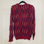 Vintage Red Geometric Print Grandpa Sweater Photo 1