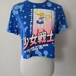 Sailor Moon Blue Graphic Cropped Relaxed Fit T Photo 1