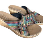 Skechers Luxe Foam Multi Color Strap Wedge Size 10 Photo 0
