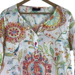 Athleta  Tunic Top Womens M Multicolor Medallion Floral Oversized Boho Hippie 70s Photo 1