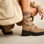 Free People Latte Suede Emmet Lace Up Lug Sole Boots Photo 1