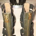 Michael Kors MICHAEL Women’s Hunter Green Leather Fabric Strappy Open Toe Heels Photo 2