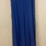 Pareos etc Royal Blue Mexican Beach High Rise Wide Leg Beaded Palazzo Slit Pants Size undefined Photo 8