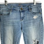 Kut From The Kloth Low Rise Distressed Jeans 4 Med Wash Cropped Straight Leg Photo 1