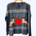 Aeropostale Christmas Sweater Reindeer Holiday Grey S Photo 1