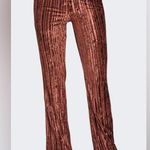 NWT En Saison Alexis Crushed Velvet Flared Pull On Pants Brown Metallic Bronze Size L Photo 0