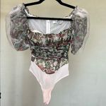 House Of CB  'Nina' Vinatge Floral Mesh‎ Gathered Bodysuit NWOT size XS Photo 2