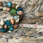 Multicolor Beaded Stretch Triple Bracelet Set Blue Photo 7