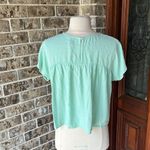 Gypsies & Moondust Mint Green Pastel Flowy Dotted Swiss Blousey Photo 4