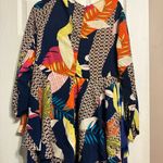 Colorful Patterned Long Sleeve Dress Blue Size XL Photo 4