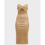 Retrofête Sariah Sequin Midi Dress Nude Size Medium NWT Gold Photo 3