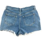 PINK - Victoria's Secret  Blue Jean Shorts High-Waisted Frayed Hem Photo 1