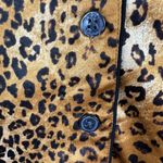 CHAPS Pajama Set Womens Large Leopard Embroidered Pocket 2 Piece PJs Shirt Pants Photo 3