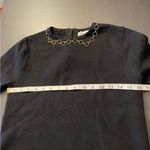 ZARA  Knit Black Cropped Short Sleeve Chain Detail Collar Top Women’s Size S Photo 7