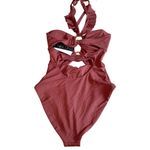 Soluna Swim Standard Buckle Up One Piece Bandeau Swimsuit Medium Bronze Brown Photo 5