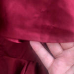 AMUR LORELAI BURGUNDY RUFFLE SATIN GOWN Red Size 8 Photo 7