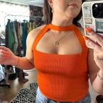 ZARA  Square Neck Choker Top Orange Size Small Photo 4