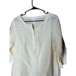 J. JILL Womens Lightweight 100% Linen Yellow White Striped Peasant Tunic Size M Photo 2