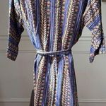 Vintage 90s Jacobson’s Lightweight Tribal Print Robe Purple Green Tan OSFM Unise Size undefined Photo 1