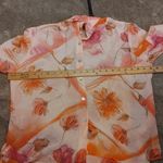 Dress Barn Size Medium M Sheer Floral Flower Pink Blouse Button Up Dressy Photo 2