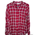Hollister Women's  Red White Plaid Long Sleeve Button Down Flannel Size Medium Photo 0