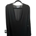 Good American Black Sheer Long Sleeve Plunging Neckline Maxi Coverup Size 3XL. Photo 2