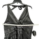 Scarlett Nite Y2K Halter Dress 14 Black Satin Tiered Ruffled Cocktail Retro HOCO Photo 6