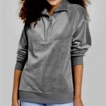 Wild Fable Women's Quarter Zip Velour Tunic Sweatshirt - GRAY - SIZE XS Photo 1