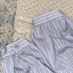 Sundays  wearesundays Blue Puff Sleeve Bib Collar Blouse size small Photo 4