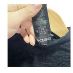 Bebe Black Lace Stretch Mock Neck Top Sheer Bodice S Y2K Photo 3