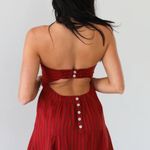 PINSTRIPE MINI DRESS Red Size L Photo 2
