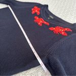 Talbots  Lobster Beaded Sweater Navy 3/4 Sleeve Preppy Nautical Beach Size S Photo 6
