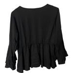 Torrid  Black Stretch Challis Bell Sleeve Midi Top Size 00 M/L 11945521 Photo 2