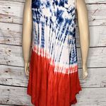 Seven Islands NWT Size 2X Tie Dye American Flag Star Print Tunic Coverup Dress Blue Photo 2