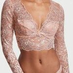 Victoria's Secret NWT Victoria’s Secret Dream Angels Allure Shimmer Long Sleeve Bra Top Lace XL Photo 0
