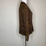 Jones New York  Brown Paisley Blouse Equestrian Sz Medium Photo 3