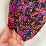 Allison Joy  Evereve Pink Long Sleeve Ruffled Blouse Womens S Abstract Wrap Style Photo 3