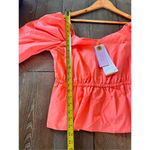 Tanya Taylor NWT Caroline Cold-Shoulder Peplum Top in Melon Size Medium Photo 8