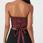 Forever 21 Plum Satin Lace Up Back Top Photo 1
