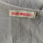 Brandy Melville  small tie-hem sage green/gray V-neck blouse Photo 2