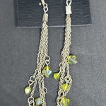 Avenue NWT  Silver Tone & Green Dangling Earrings Photo 0