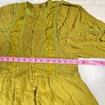Free People One Mustard Yellow Ruffle Tiered Mini Dress XS Boho Festival Photo 8