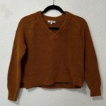 Madewell  Arden V-Neck Crop Pullover Sweater in Golden Pecan Photo 1