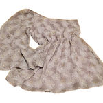 Crimson & Clover Dandelion Print One Shoulder Bell Sleeve Mini Dress Party Homecoming‎  Size M Photo 0