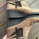 UGG  Emalie Brown Leather Ankle Booties with Wedge Heel- Waterproof Photo 3