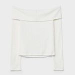 Stradivarius cream off the shoulder long sleeve top Photo 3