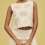 Farm Rio  Sleeveless Cutwork Embroidered Open-Back Top, Size XL Photo 2