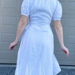 Reformation White Puff Sleeve Weiss Linen Wrap Dress Small Custom Altered Photo 1