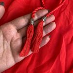 The Kooples Size S Red Semi Sheer Long Sleeve Blouse Bright Red Peasant Top Boho Photo 4